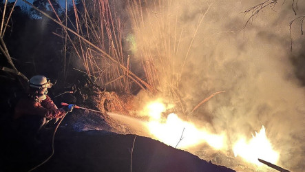 高雄燕巢雜草燒2公頃 消防漏夜搶救撲滅監控殘火