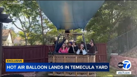 天降13名陌生人比YA　加州熱氣球迫降民宅後院住戶傻眼