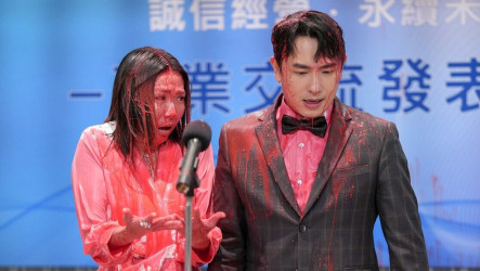 報應戲遭潑紅漆　大牙狼狽喊：壞人酬勞沒比較高