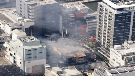 日本大阪道頓堀附近建物失火　台灣遊客急避難