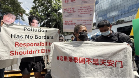 泰國民團赴中國使館抗議   籲為中資跨境污染負責