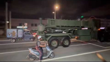 漢光42號實兵演習首日 愛國者飛彈車高雄罕見現蹤