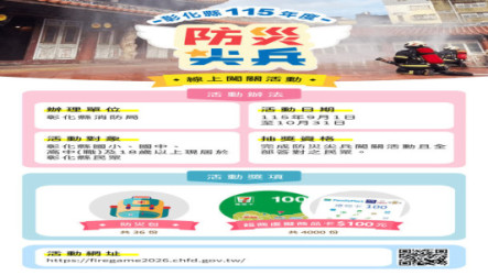 民眾版首增多國語言　彰化防災尖兵線上闖關9月開跑