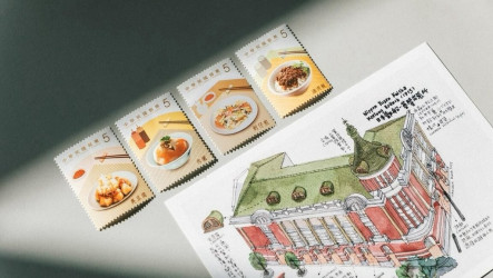 陽明海洋館攜手基隆郵局  買明信片送台灣小吃郵票