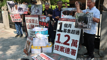 動保團體再發起禁山豬吊公投　交中選會1.2萬份提案書