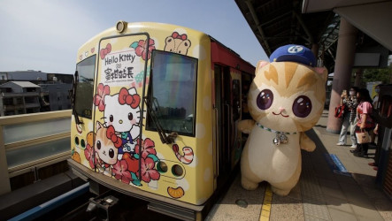 高捷蜜柑站長聯名Hello Kitty　彩繪列車首航