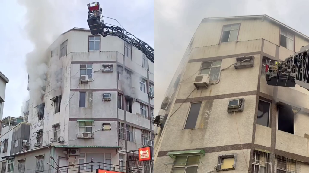 快訊／台南東區民宅火警！5人受困「無法逃脫」濃煙狂竄　警消雲梯車救援