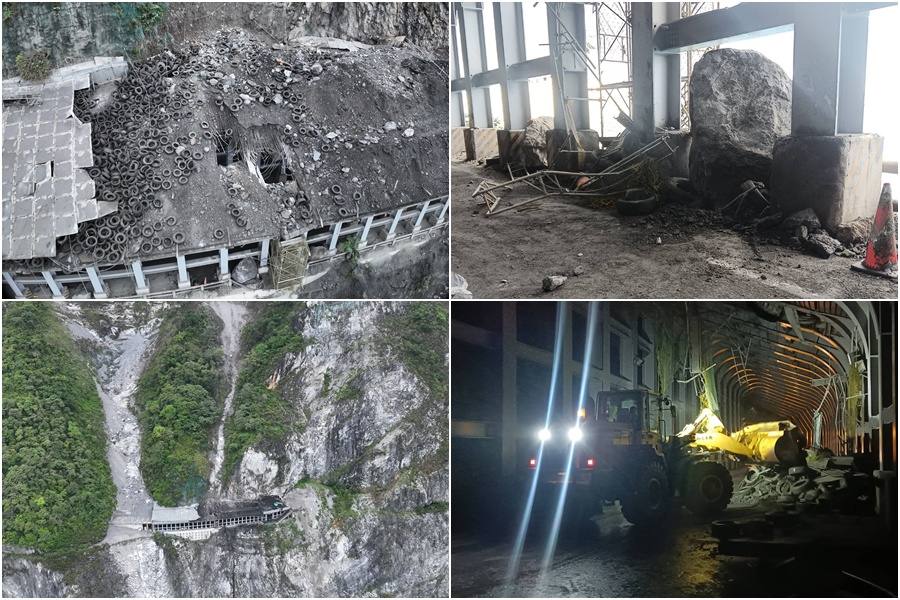影音/巨石重創蘇花大清水明隧道 雖連夜搶通但採24小時監看警戒通行
